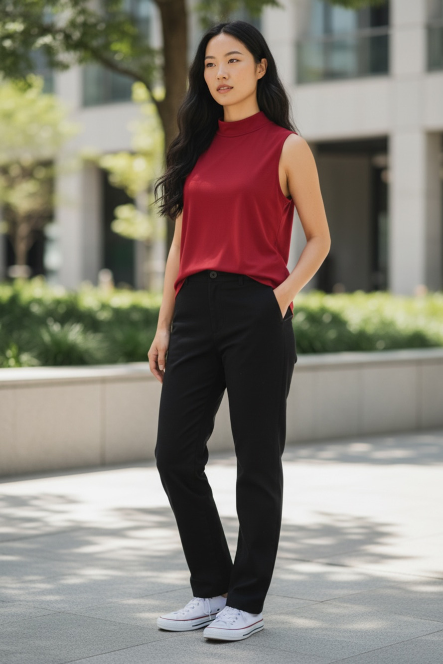 NWT Sanctuary Red Mock Neck Sleeveless Tank Top
